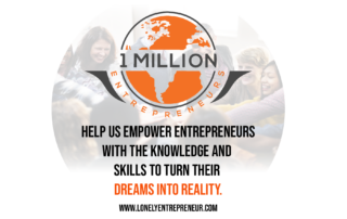 1 Million Entrepreneurs graphic: help us empower entrepreneurs to turn their dreams into reality