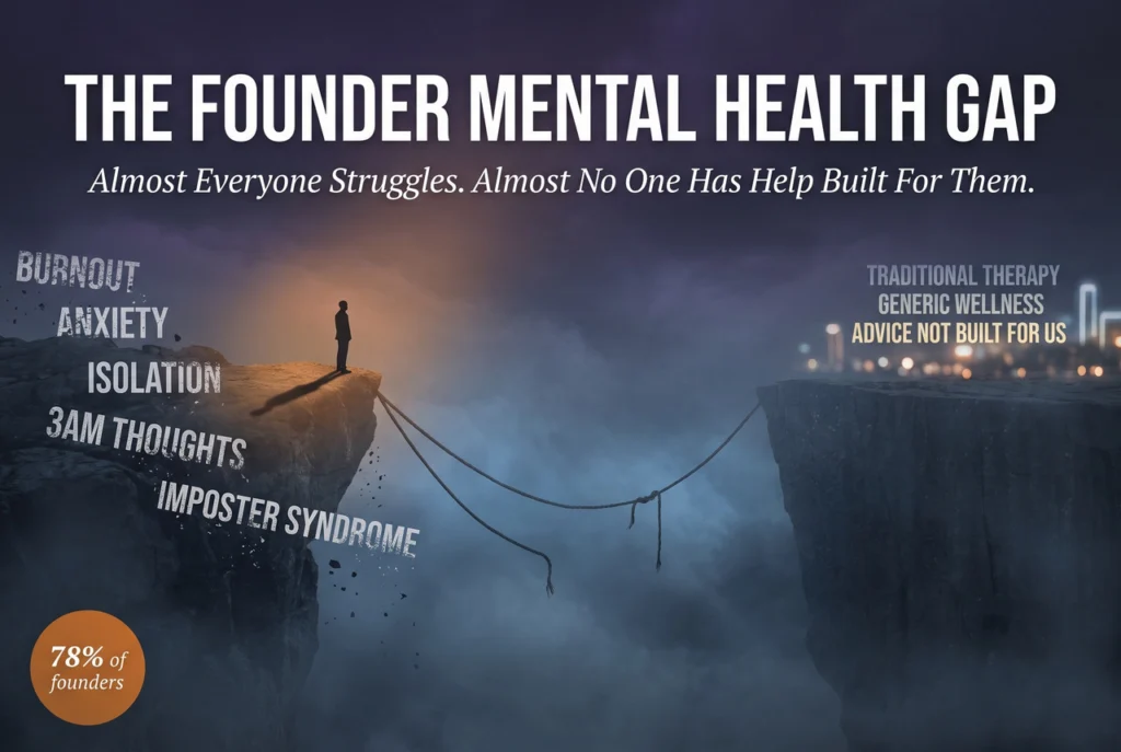 The Founder Mental Health Gap: Almost Everyone Struggles, Almost No One Has Help